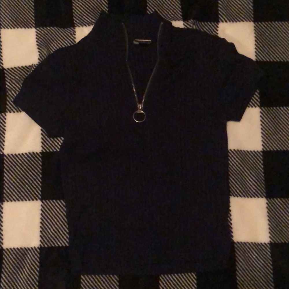 Crop Tee Zip Up